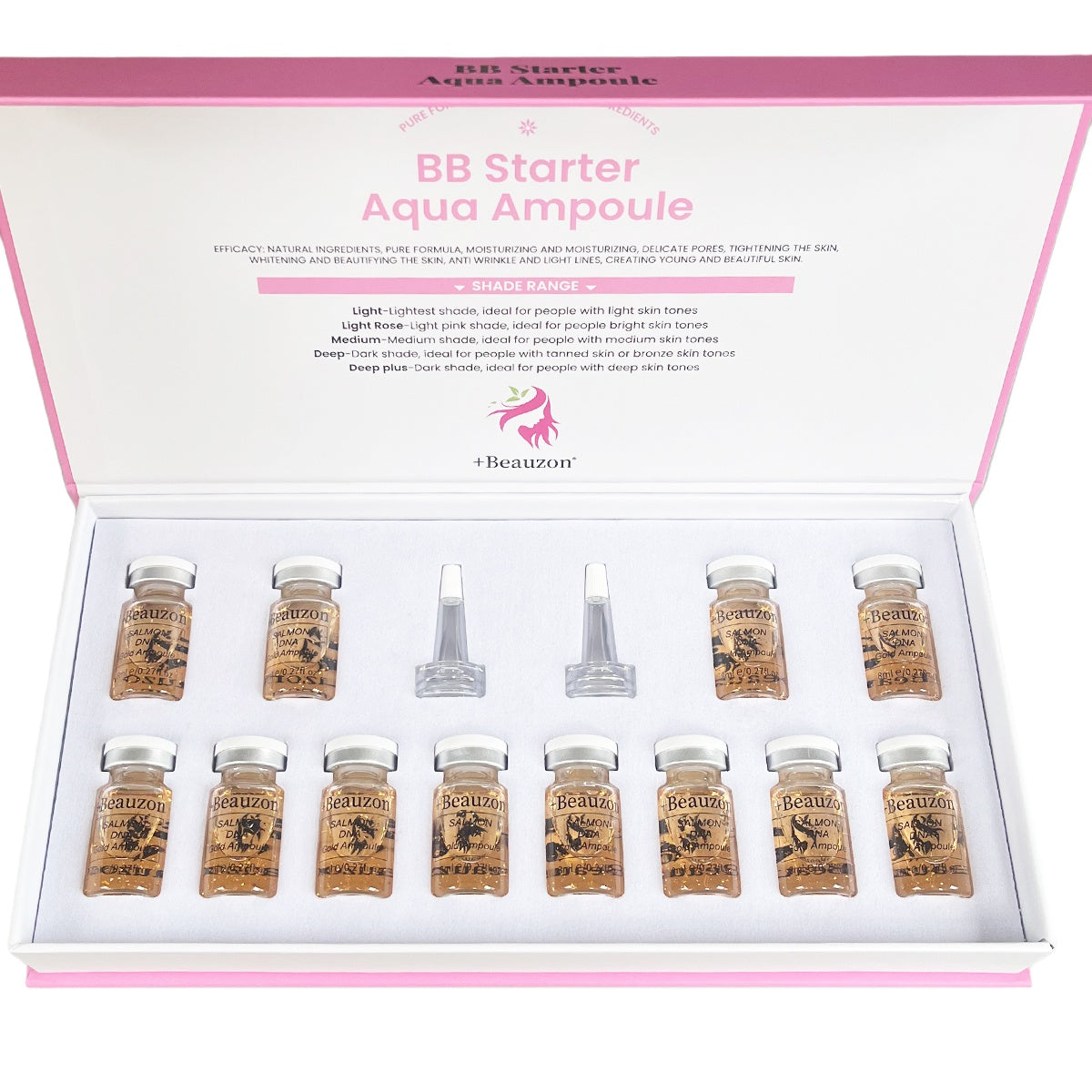 8ml Original Beauzon Salmon DNA Gold Ampoule Anti Aging Niacinamide Serum Kit Booster Skin Face Care Moisturizing Essence