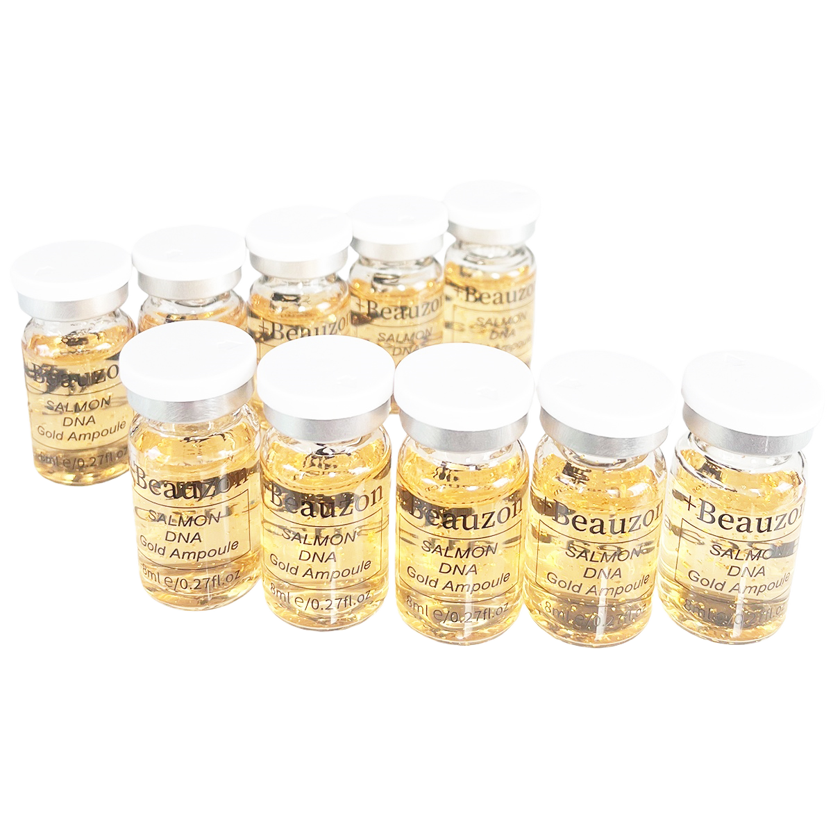 8ml Original Beauzon Salmon DNA Gold Ampoule Anti Aging Niacinamide Serum Kit Booster Skin Face Care Moisturizing Essence