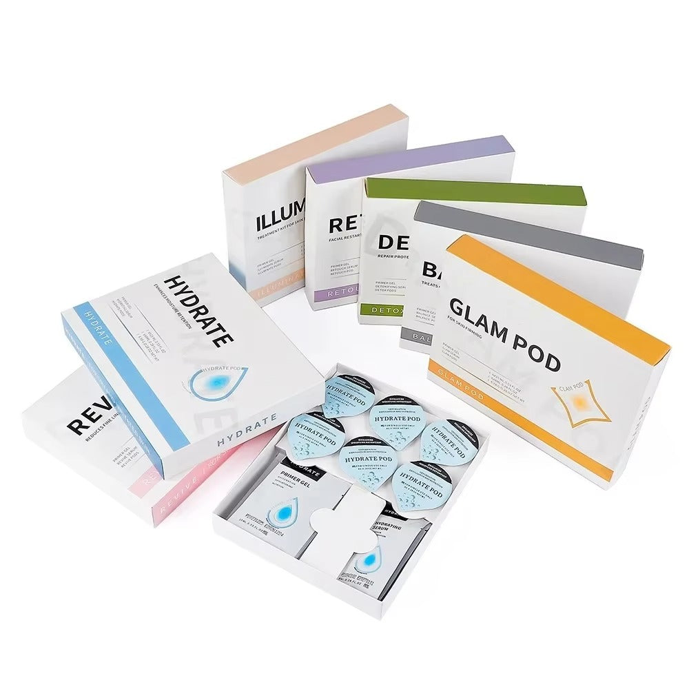 Oxygen Charcoal Revive DETOX GLAM Hydrate CO2 Oxygen Pods Capsule Serum Bubble Facial SPA Facial Kit Skin Rejuvenation