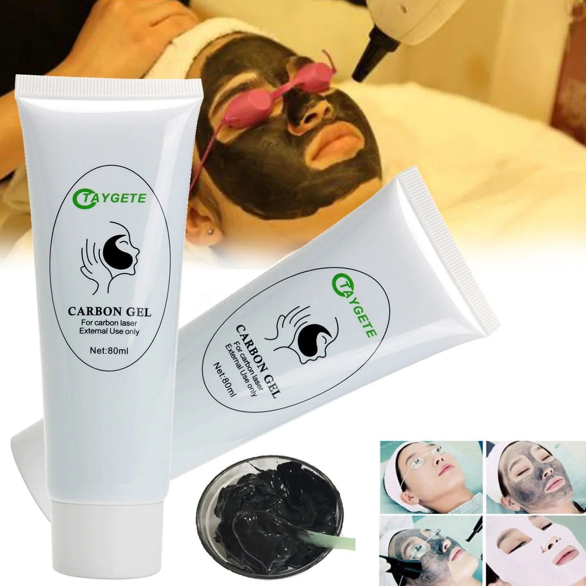 Safe Carbon Cream Gel For ND YAG Laser Skin Rejuvenation Skin Whitening Skin Peel Deep Cleaning 80ml /PCS