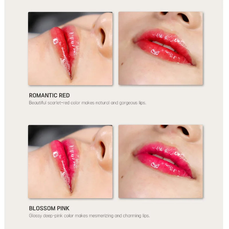 BB Cream Lip Kit Ampoule Microneedle Serum Foundation Starter Kit Permanent Makeup Lip Pigment(Red Orange Pink)