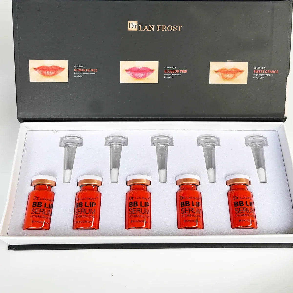 BB Cream Lip Kit Ampoule Microneedle Serum Foundation Starter Kit Permanent Makeup Lip Pigment(Red Orange Pink)