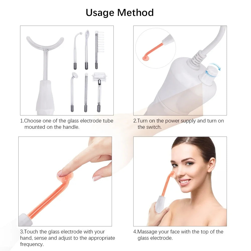7 In 1 High Frequency Electrode Anti-aging Facial Acne Skin Care Beauty Machine