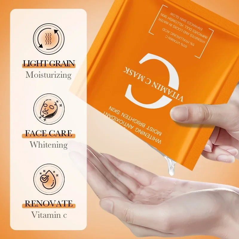 10 PCS Hyaluronic acid VC Antioxidant Niacinamide Whitening Beauty Facial Mask Skin Rejuvenation Care Hydrating Moisturizing