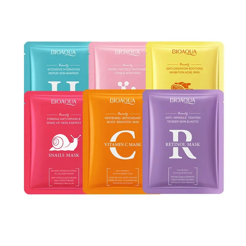 10 PCS Hyaluronic acid VC Antioxidant Niacinamide Whitening Beauty Facial Mask Skin Rejuvenation Care Hydrating Moisturizing