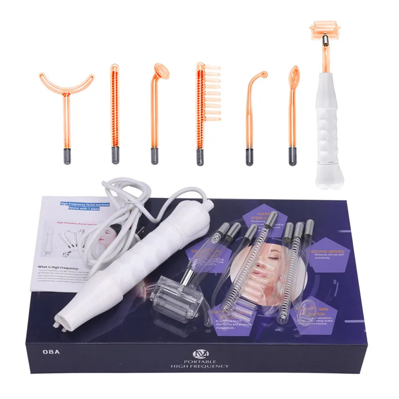 7 In 1 High Frequency Electrode Anti-aging Facial Acne Skin Care Beauty Machine