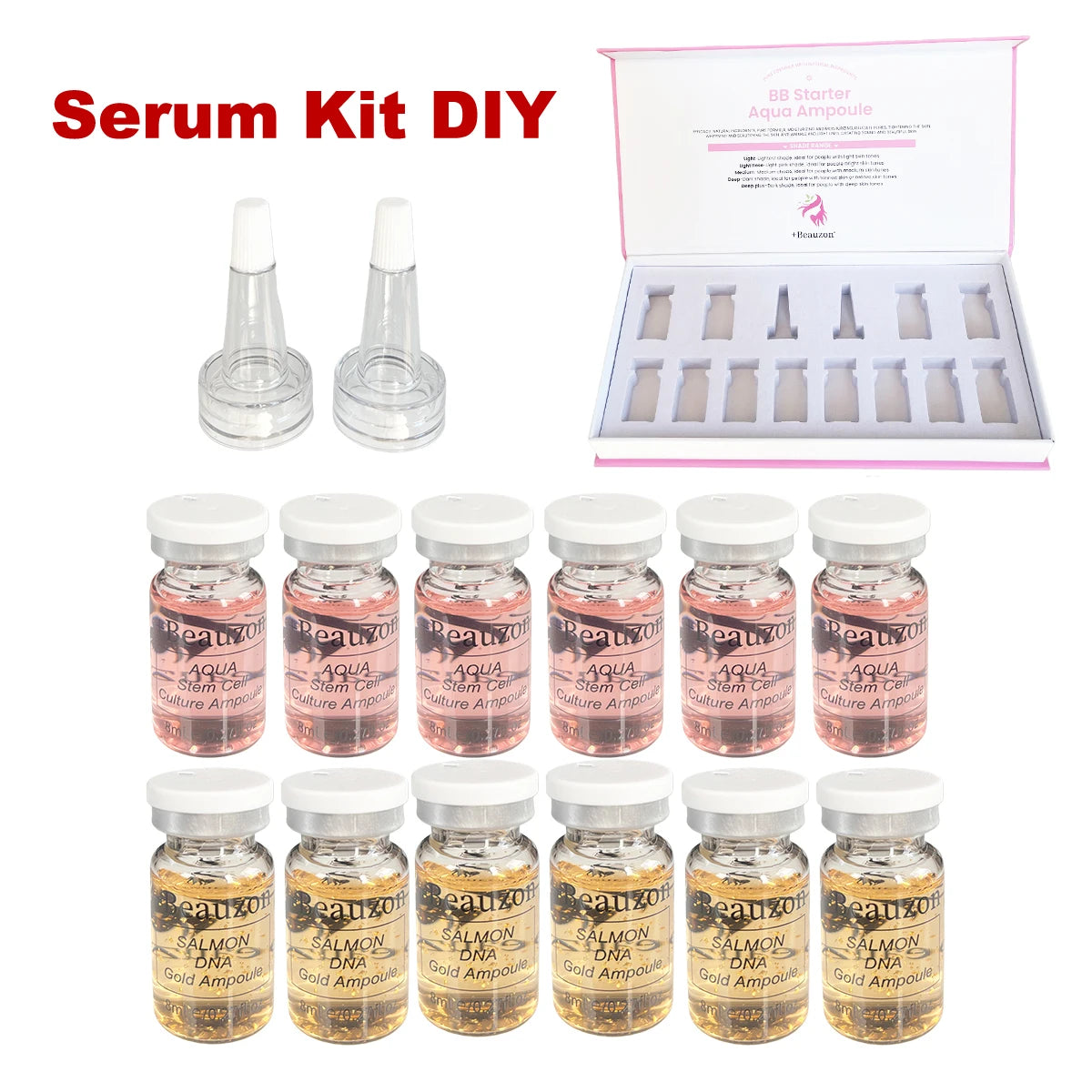 DIY Salmon DNA BB Cream Hyaluronic Acid Facial Glow Serum Ampoule Essence Peptide Moisturizing Foundation Skin Face Care