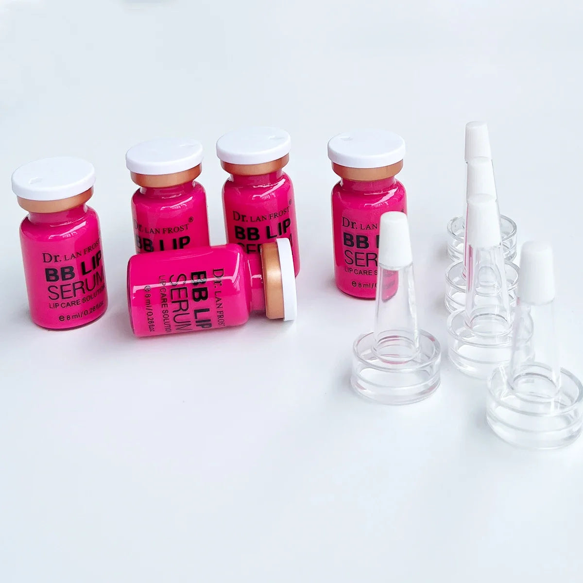 BB Cream Lip Kit Ampoule Microneedle Serum Foundation Starter Kit Permanent Makeup Lip Pigment(Red Orange Pink)