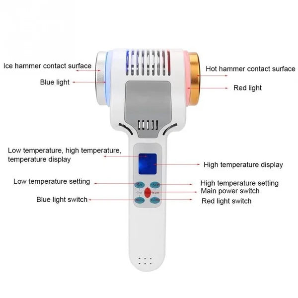 Professional Cryo Hot Cold Hammer Facial Massager Face Lifting Body Face Lift Skin Care Tool Beauty Equipment
