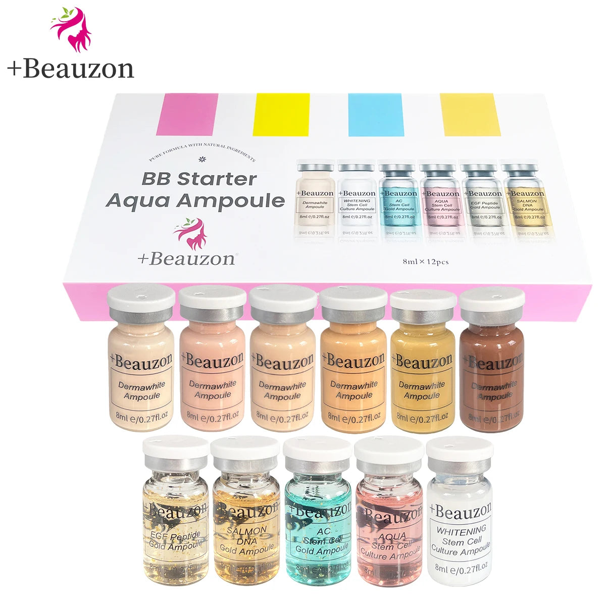 8ml Original Beauzon BB Cream Hyaluronic Acid Facial Glow Serum Ampoule For Microneedle Derma Pen Roller MTS Wrinkle Removal Anti Aging