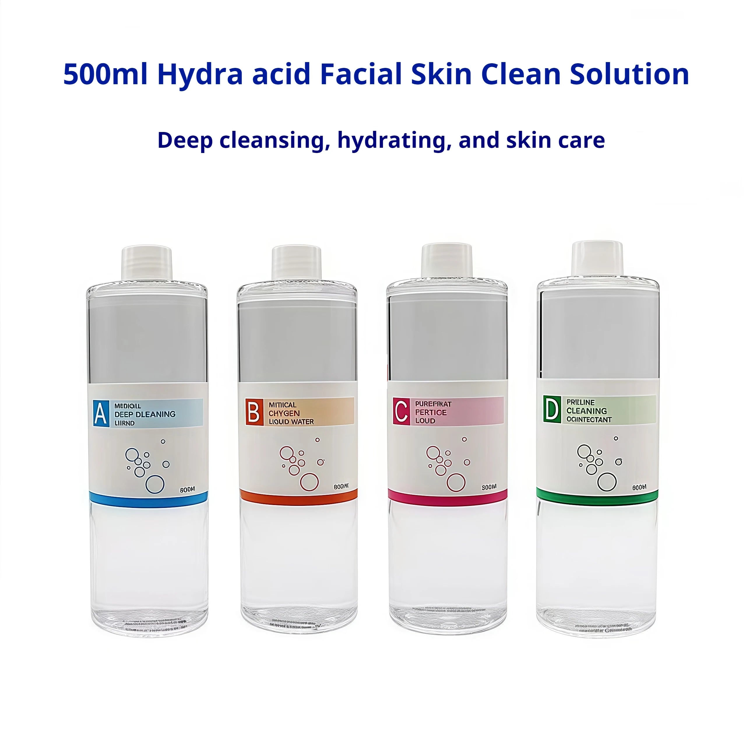500ml ABCD Aqua Hydra Peeling Solution Facial Serum For Dermabrasion Beauty Care Machine Deep Clean Exfoliate Moisturize