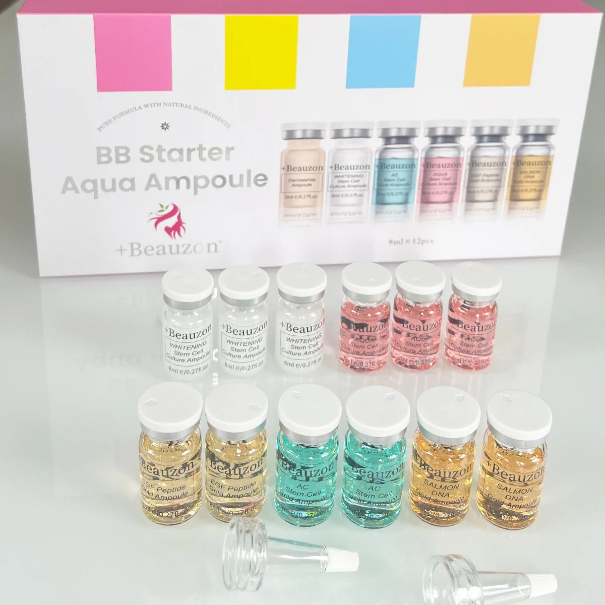 8ml Original Beauzon BB Cream Hyaluronic Acid Facial Glow Serum Ampoule For Microneedle Derma Pen Roller MTS Wrinkle Removal Anti Aging