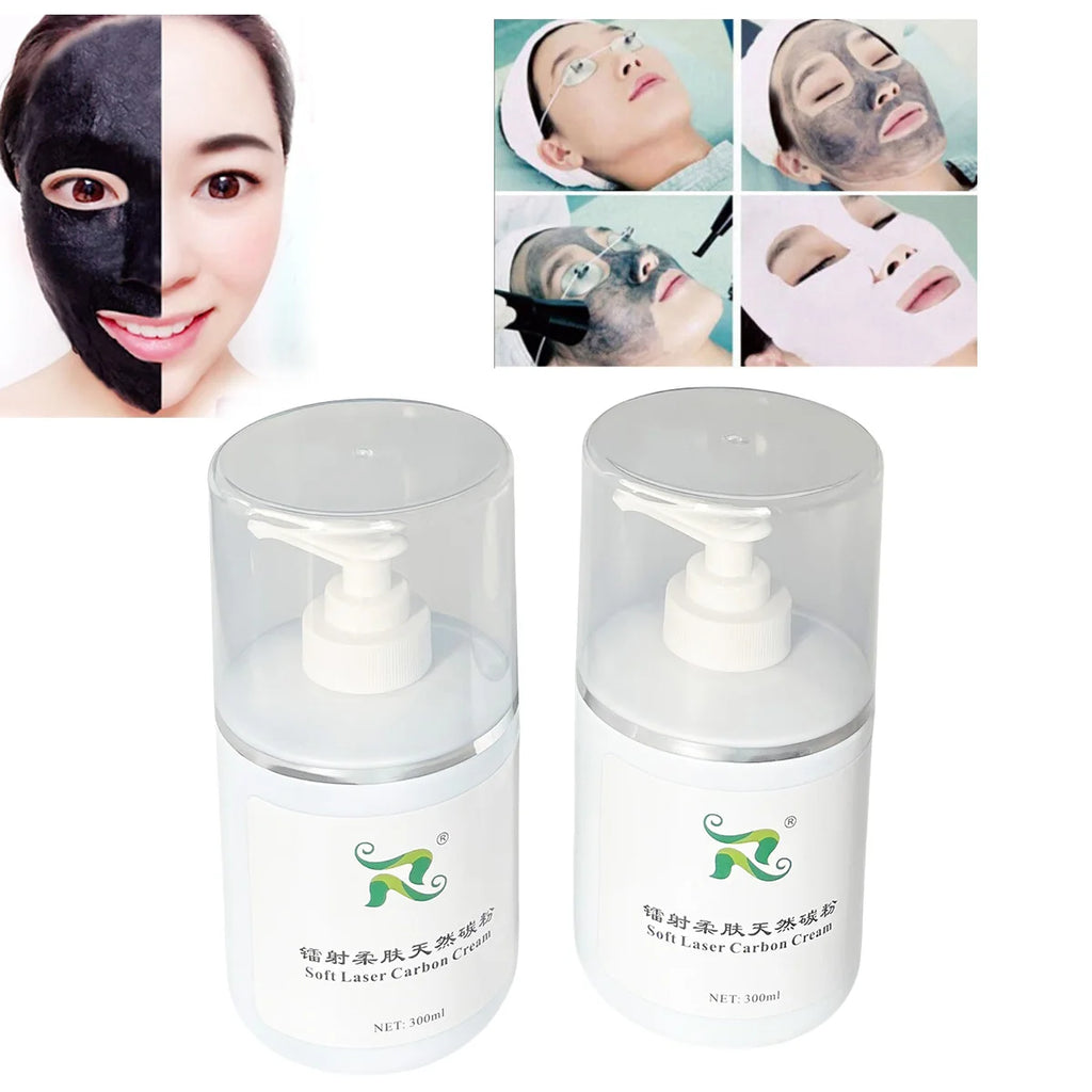 300ml/80ml Carbon Gel Cream Black Carbon Mask For ND YAG Laser Skin Peeling Rejuvenation Whitening Skin Peel Deep Cleaning