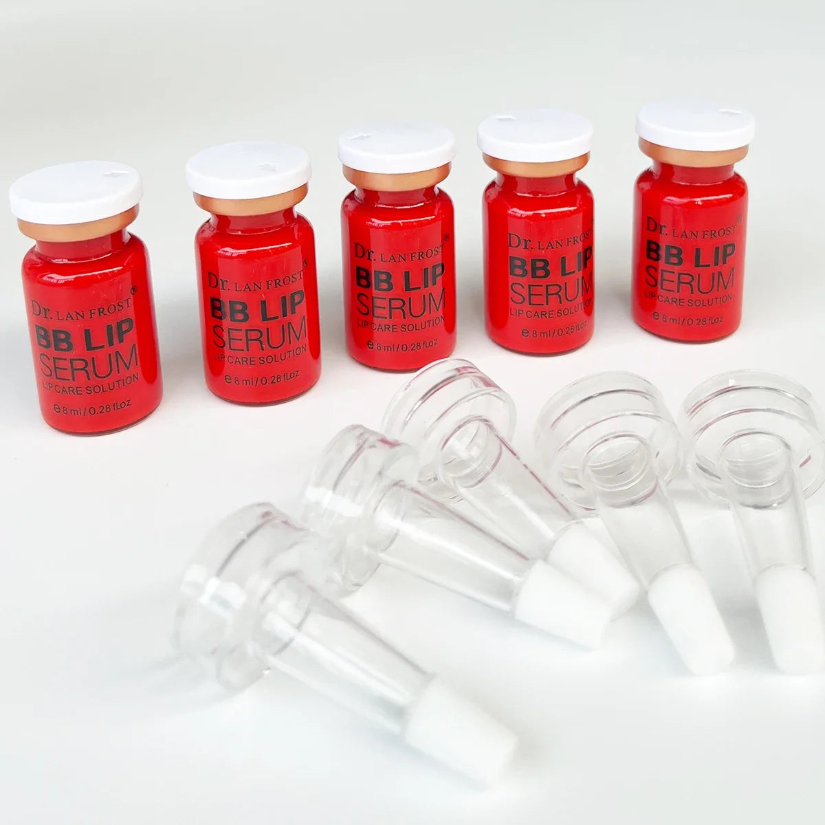 BB Cream Lip Kit Ampoule Microneedle Serum Foundation Starter Kit Permanent Makeup Lip Pigment(Red Orange Pink)