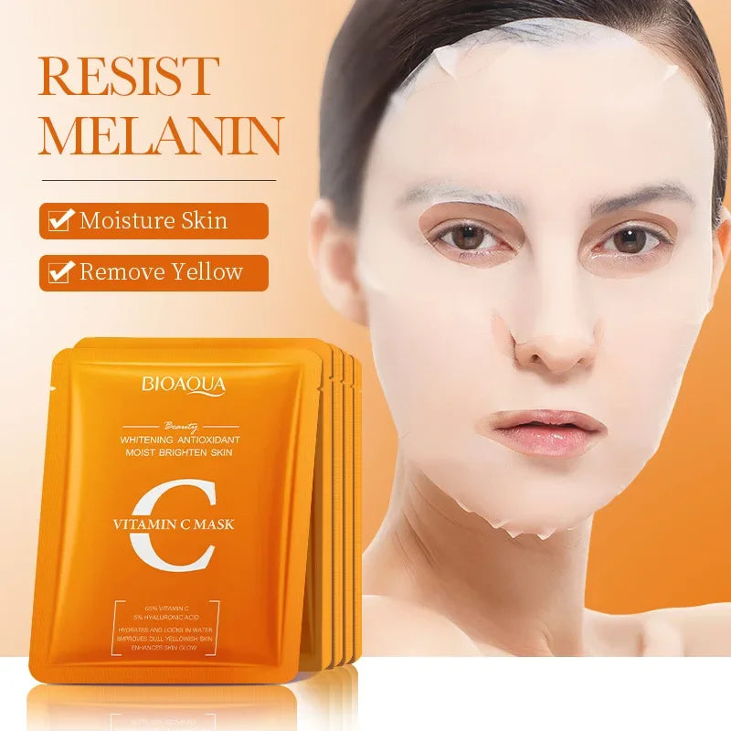 10 PCS Hyaluronic acid VC Antioxidant Niacinamide Whitening Beauty Facial Mask Skin Rejuvenation Care Hydrating Moisturizing
