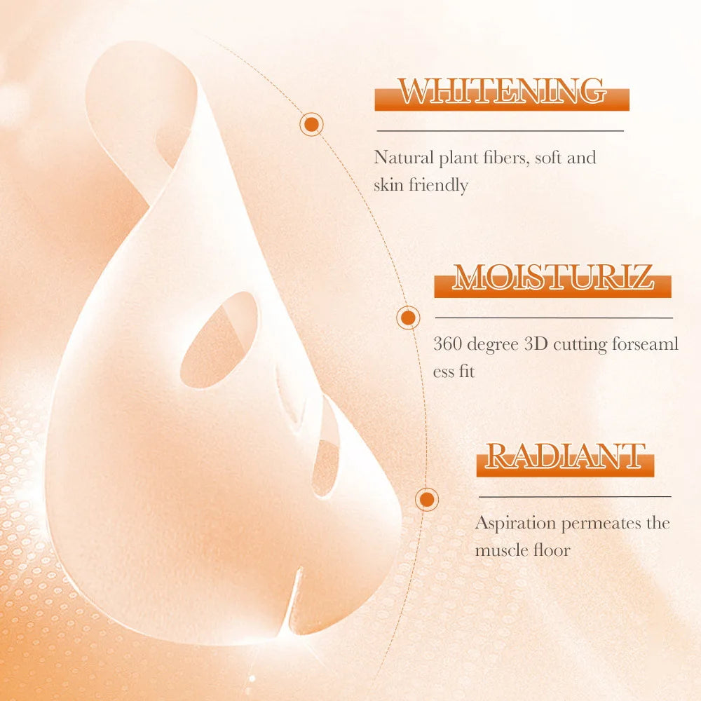 10 PCS Hyaluronic acid VC Antioxidant Niacinamide Whitening Beauty Facial Mask Skin Rejuvenation Care Hydrating Moisturizing