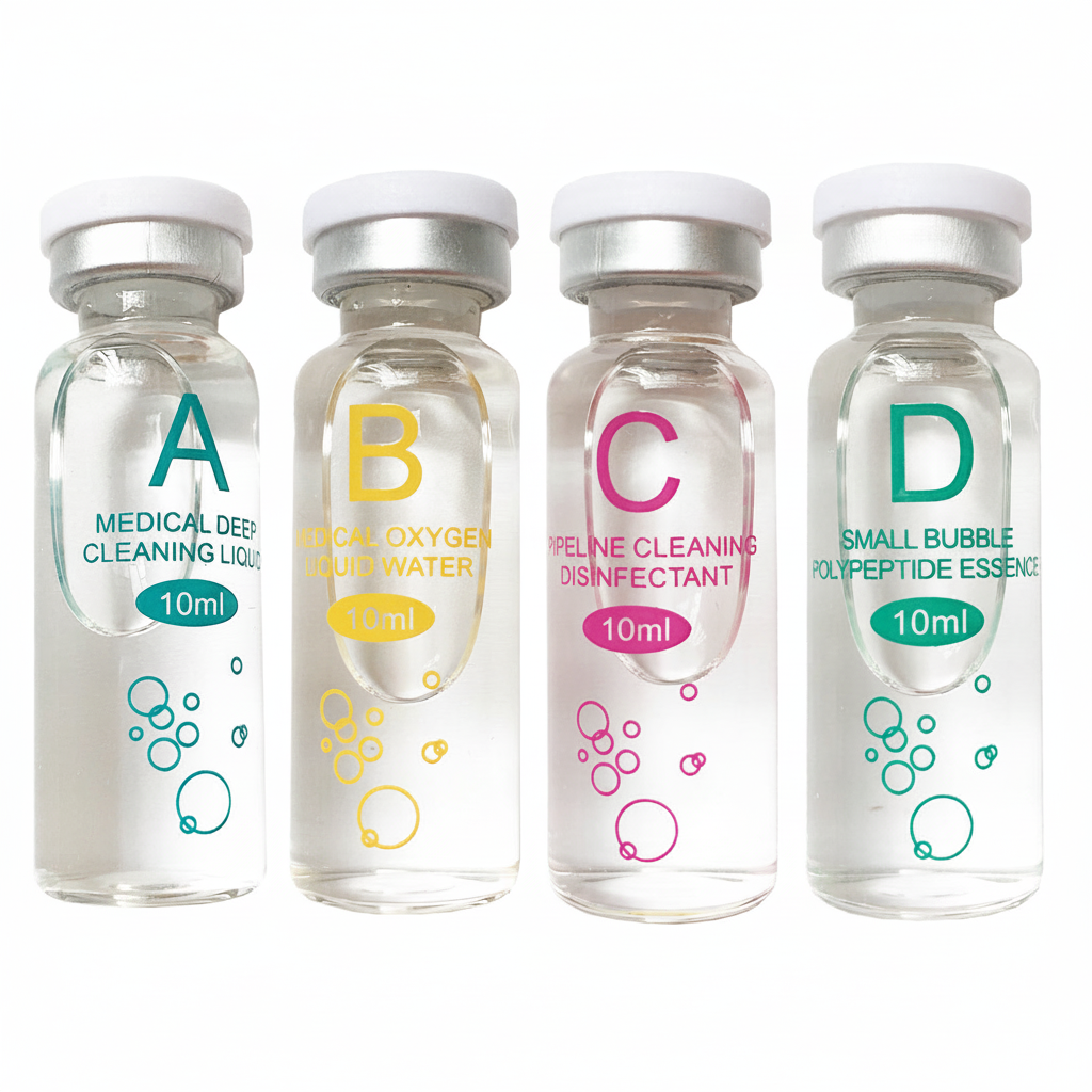 Dr.RuiXi Hydra Aqua Facial Peel Concentrated Serum Solution - Professional 4-Step Skin Deep Clean Set (A B C D)